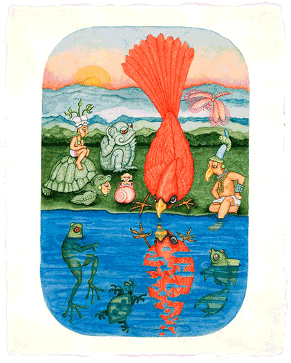 cardinal at waterhole